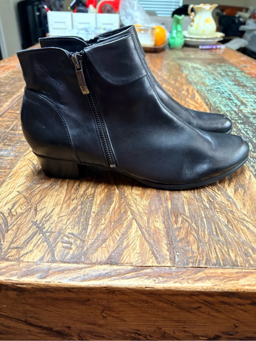 Regarde Le Ciel Stephany 03 Women's Black Leather Ankle Boot Side Zip Size 42